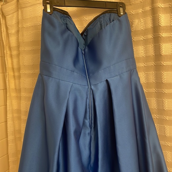 Betsy & Adam Blue Cobalt High Low Gown 8 - Picture 6 of 7